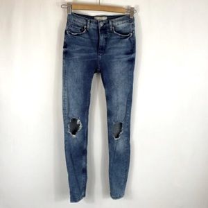 Free People Blown Out Knee Jeans